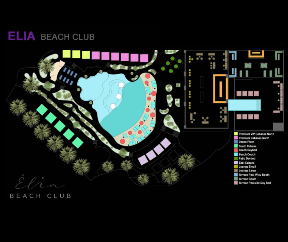 Elia's Beach Club Table Map