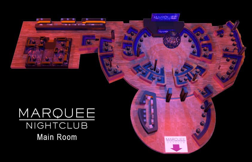 Marquee Nightclub Table Map